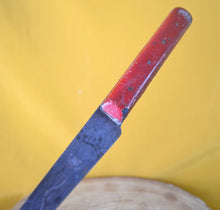 Load image into Gallery viewer, Vintage Petty's Celebrated Hand Forged Kitchen Knife, Steel, Red Wooden Handle, Made In England, Kitchenalia