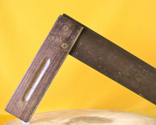 Load image into Gallery viewer, Vintage Tool Try Square Brass & Wood Handel for Carpentry & Woodworking G.Berry