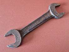 Load image into Gallery viewer, Vintage Spearpoint England Open End Wrench 3/8W X 7/16W, 7/16BSF X 1/2BSF