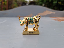 Load image into Gallery viewer, Crystal Temptations 24K Gold-Plated Taurus Zodiac Figurine with Swarovski Components – Elegant Collectible Gift