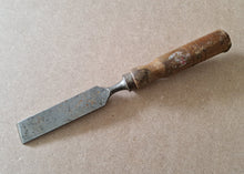 Load image into Gallery viewer, Vintage Cast Steel Wooden Handle 1" Chisel Carpenter Tool 27cm long