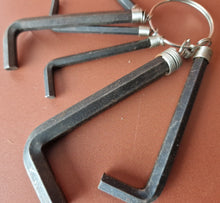Load image into Gallery viewer, 6 Allen keys On key Ring , Vintage Tools