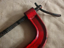 Load image into Gallery viewer, Title: Vintage G Clamp / C Clamp – Cast Iron – Red – 23.5cm x 10.5cm Heavy Duty