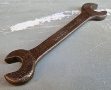 Load image into Gallery viewer, Vintage antique heavy duty cast iron spanner , 1/2 W 3/16 F / 3/8 W 7/16 W