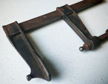 Load image into Gallery viewer, Vintage Forged Steel Bar Clamp with Wooden Handle Adjustable Sliding Arm Tool