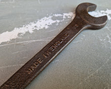 Load image into Gallery viewer, Vintage antique heavy duty cast iron spanner , 1/2 W 3/16 F / 3/8 W 7/16 W