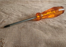 Load image into Gallery viewer, Title: CK Phillips Screwdriver – Made in England – Vintage Amber Handle – 13.5cm