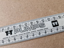Load image into Gallery viewer, VINTAGE TT PUMPS PLASTIC RULER Advertising Promotion British Made Rule White