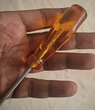 Load image into Gallery viewer, Title: CK Phillips Screwdriver – Made in England – Vintage Amber Handle – 13.5cm