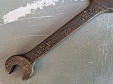 Load image into Gallery viewer, Vintage antique heavy duty cast iron spanner , 1/2 W 3/16 F / 3/8 W 7/16 W