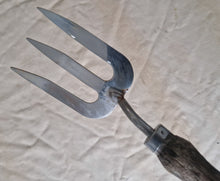Load image into Gallery viewer, Vintage Gardening Hand Fork Cultivator Gardener Tool , wooden handle