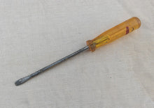 Load image into Gallery viewer, Vintage Flathead Screwdriver – Amber Handle – 24.5cm Long
