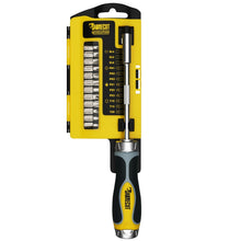 Load image into Gallery viewer, 20pcs SabreCut Ratchet Screwdriver Bit Set with Soft Grip Handle & 1/4" Magnetic Bit Holder