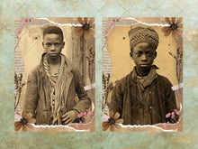 Load image into Gallery viewer, Beautiful Sepia Photos Of A Children Junk Journal Kit Ephemera Collage Junk Journal Handmade Scrapbook Printable Pages Supplies Cards