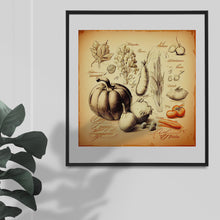 Load image into Gallery viewer, Vintage Sketch Art Graphics: 4 x Sketch of garden vegetables on old paper background, Digital Download Jpeg Images