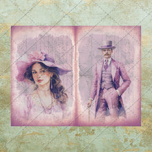 Load image into Gallery viewer, Shabby Chic Purple Theme Victorian & Edwardian Style Junk Journal Printable Pages - Floral Ephemera - Instant Digital Download