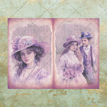 Load image into Gallery viewer, Shabby Chic Purple Theme Victorian & Edwardian Style Junk Journal Printable Pages - Floral Ephemera - Instant Digital Download