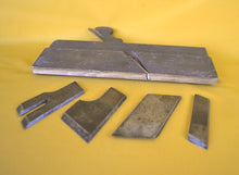 Load image into Gallery viewer, Antique Wooden Molding Planer for Edge and Trim Shaping, with 5 Blades - Marked "F Rawson"