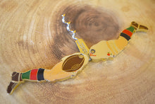 Load image into Gallery viewer, An Enamelled Metal Novelty Corkscrew in the Form of Rugby Player Legs, 9cm high