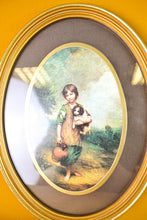 Load image into Gallery viewer, 2 x Picture Frames, Antique Wood Vintage Oval Children Photo Portrait Print