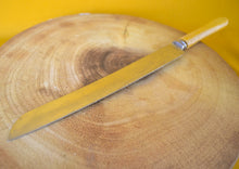 Load image into Gallery viewer, Cathedral Cutlery Robert F Wilding & Co Bread Knife, Vintage Plastic Cream Handle Kitchen Knife