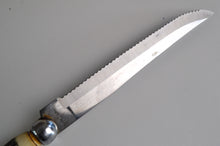 Load image into Gallery viewer, Vintage! Bone / Antler Sterling Handle Meat Fork and Knife, Bakelite