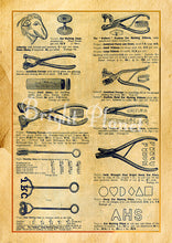 Load image into Gallery viewer, 6 Vintage Digital Prints Images - Veterinary Instruments, A4 Size, 300dpi, Instant Digital Delivery