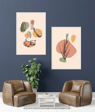 Load image into Gallery viewer, Earth Tone Wall Art PRINTABLES, Set of 4 Nature Botanical Design Wall Hanging, Plant Mushroom A4 Size, Jpeg