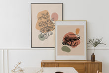 Load image into Gallery viewer, Earth Tone Wall Art PRINTABLES, Set of 4 Nature Botanical Design Wall Hanging, Plant Mushroom A4 Size, Jpeg