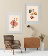 Load image into Gallery viewer, Earth Tone Wall Art PRINTABLES, Set of 4 Nature Botanical Design Wall Hanging, Plant Mushroom A4 Size, Jpeg