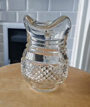 Load image into Gallery viewer, Vintage Cut Glass Jug | Heavy Pressed Crystal Water Pitcher | 16cm Tall | Diamond &amp; Fan Cut Design |
