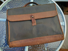 Load image into Gallery viewer, Vintage Charles Jourdan Actif Paris Leather &amp; Canvas Briefcase Document Bag
