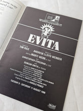Load image into Gallery viewer, EVITA  programme from Palace Theatre Manchester Tues 6th Aug - Sat 17th Aug 1996
