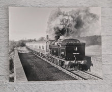 Load image into Gallery viewer, Black White Photo Locomotive Steam Engine Great Central Railway 14/11/87 69523 Crossing Swithland Re
