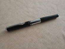 Load image into Gallery viewer, Platignum Ballpoint Pen – Black &amp; Chrome – Black Ink – 13cm – Used
