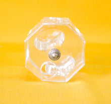 Load image into Gallery viewer, Clear Glass Octagon Scarf Pin Pot, Vintage unusual item
