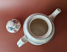 Load image into Gallery viewer, Vintage Retro 1980 Boots Camargue 2 Pint Ceramic Tea Pot , Floral Foliage Transfer Pattern Eng
