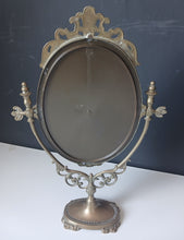 Load image into Gallery viewer, Vintage Brass Style Oval Vanity Mirror Ornate Swivel Dressing Table 50cm
