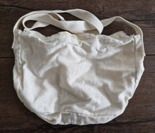 Load image into Gallery viewer, Vintage Canva Cotton Messenger Bag White Colour Made In Hong Kong Genuine Vintag
