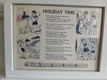 Load image into Gallery viewer, Vintage Holiday Time Poem Framed Print Book Page Childrens Nursery Wall Art Deco
