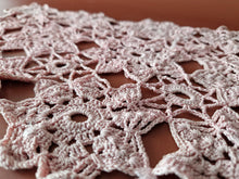 Load image into Gallery viewer, Rare Crochet Doily Ornamental Table Place Mat , Pink Colour, Genuine Vintage
