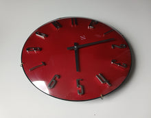Load image into Gallery viewer, Vintage Retro Red Wall Clock Premier Quartz Space Age Style 31cm Tested
