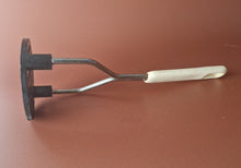 Load image into Gallery viewer, Vintage White Plastic Handle Potato Masher Retro Kitchenalia
