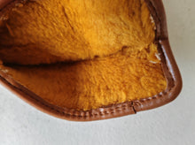 Load image into Gallery viewer, Vintage Tan Vinyl Gloves with Warm Lining – Size Medium – Made in Hong Kong
