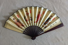 Load image into Gallery viewer, Vintage Asian Folding Fan Four Chinese Beauties Dance Fan 58.5cm
