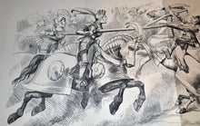 Load image into Gallery viewer, Vintage Large Print: IN THE MELEE, PUNCH Cartoon, Armour Knight &amp; Horse

