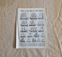 Load image into Gallery viewer, Vintage Drawing Image Book Plate , Ship on sea Image Illustrations, What is the Rig of That Ship? Ol
