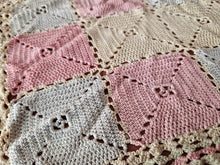 Load image into Gallery viewer, Rare Crochet Doily Ornamental Table Place Mat , Pink Yellow and Grey Colour
