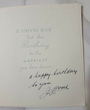 Load image into Gallery viewer, Vintage Birthday Greeting Card, Yellow Flower In Wicker Basket / Vase
