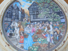 Load image into Gallery viewer, Royal Worcester Fine Bone China Village Market Wall Plate Framed 28.5cm England
